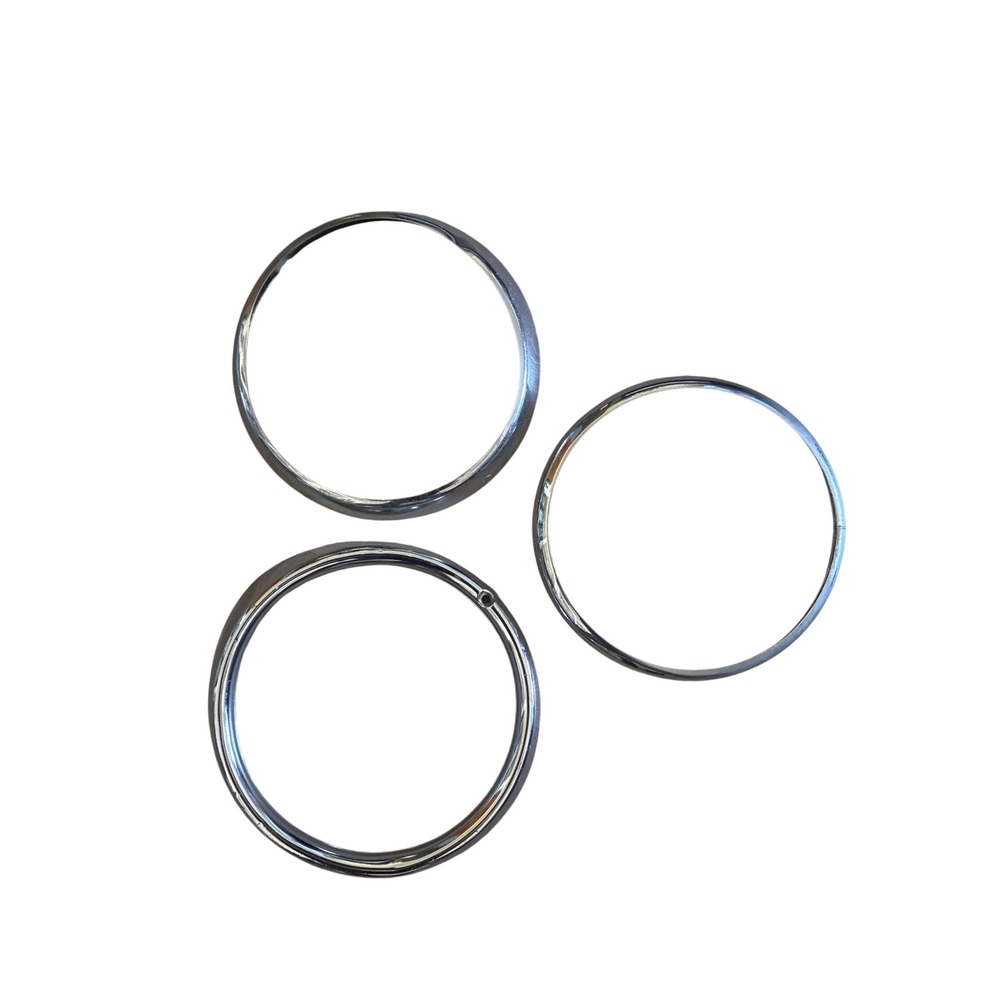 Vintage VW Volkswagen Chrome Headlight Trim Rings Bezel Set of 3 Aircooled Trim
